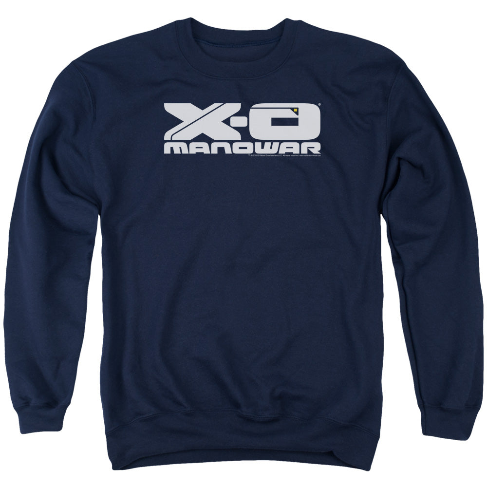 Xo Manowar Logo Mens Crewneck Sweatshirt Navy Blue