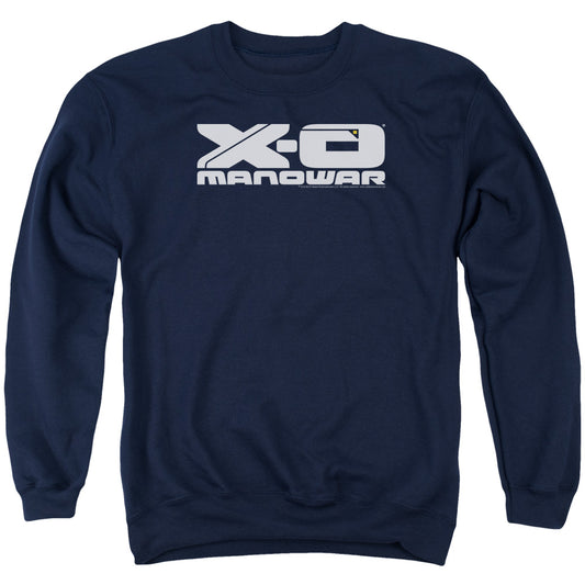 Xo Manowar Logo Mens Crewneck Sweatshirt Navy Blue