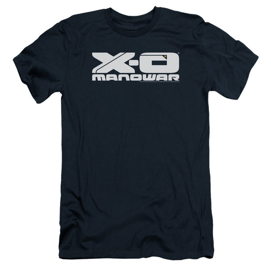 Xo Manowar Logo Slim Fit Mens T Shirt Navy Blue