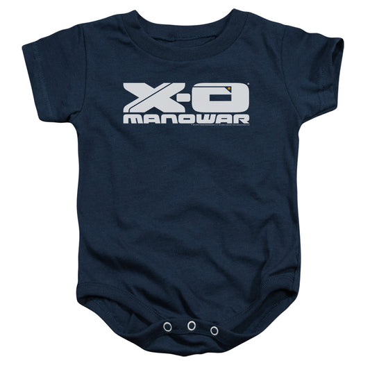 Xo Manowar Logo Infant Baby Snapsuit Navy Blue