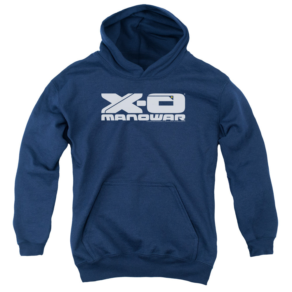 Xo Manowar Logo Kids Youth Hoodie Navy Blue