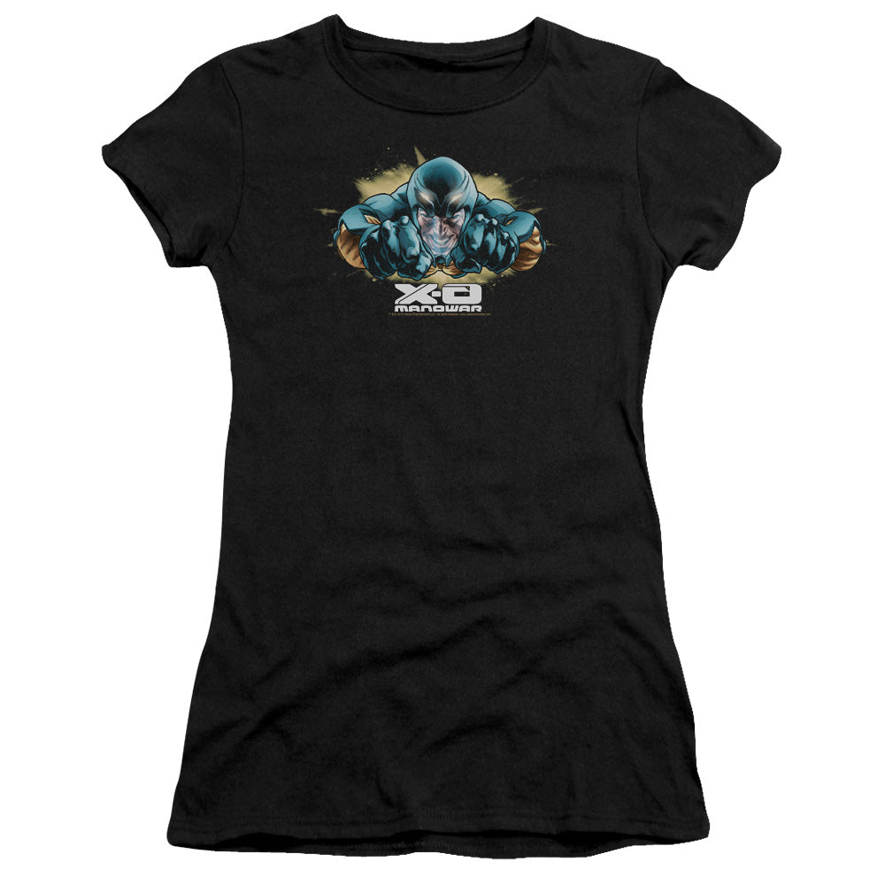 Xo Manowar Xo Fly Junior Sheer Cap Sleeve Womens T Shirt Black