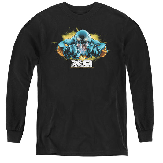 Xo Manowar Xo Fly Long Sleeve Kids Youth T Shirt Black