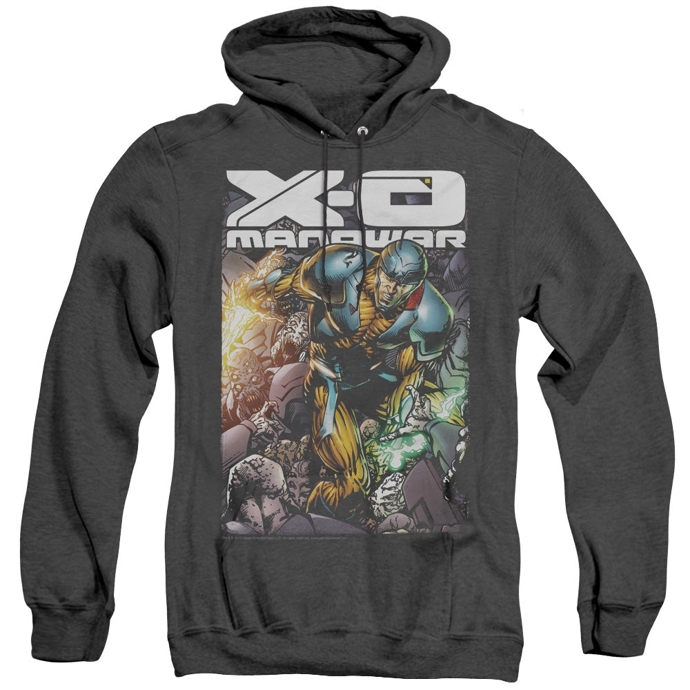 Xo Manowar Pit Heather Mens Hoodie Black