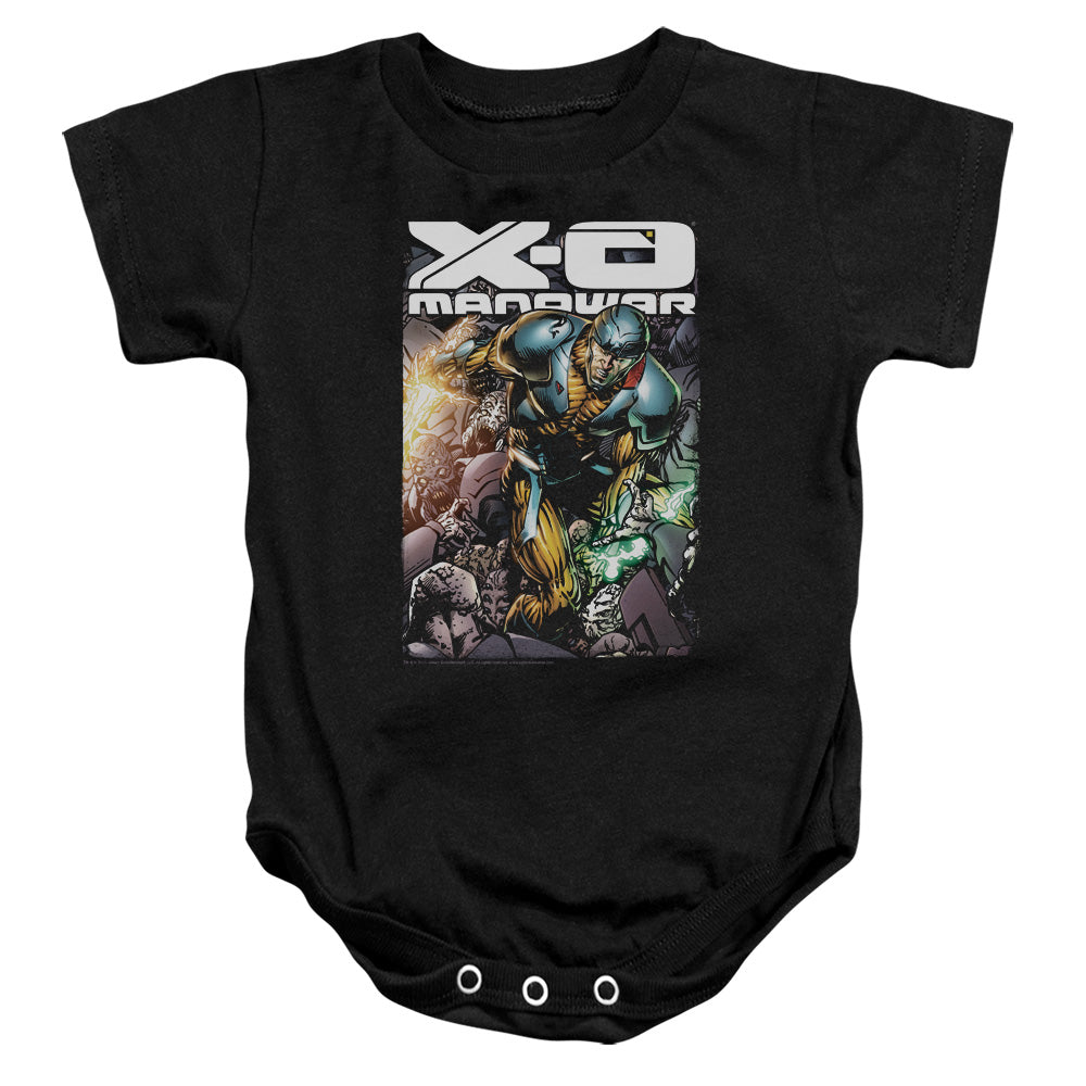 Xo Manowar Pit Infant Baby Snapsuit Black