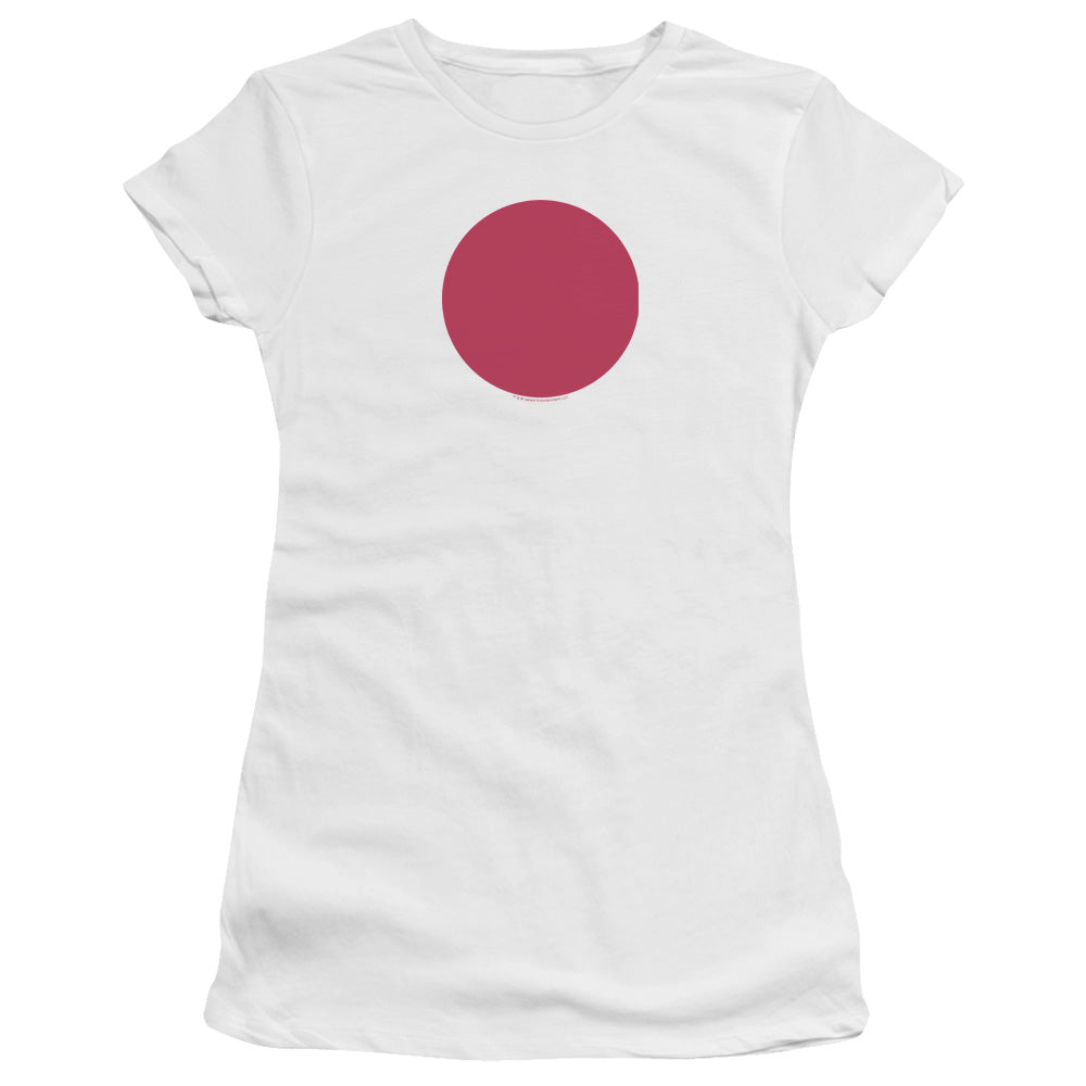 Bloodshot Spot Junior Sheer Cap Sleeve Womens T Shirt White