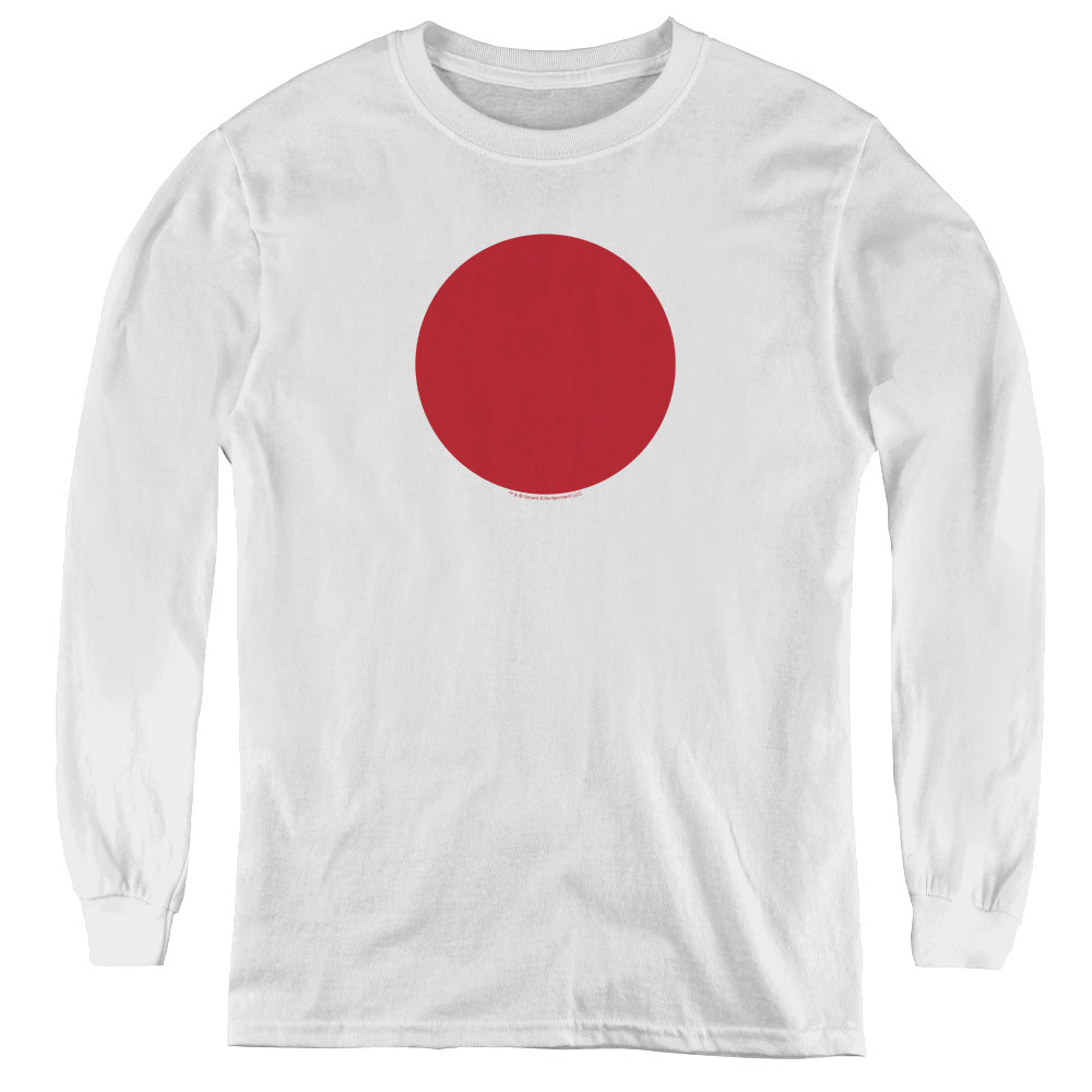 Bloodshot Spot Long Sleeve Kids Youth T Shirt White