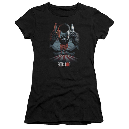 Bloodshot Blood Lines Junior Sheer Cap Sleeve Womens T Shirt Black