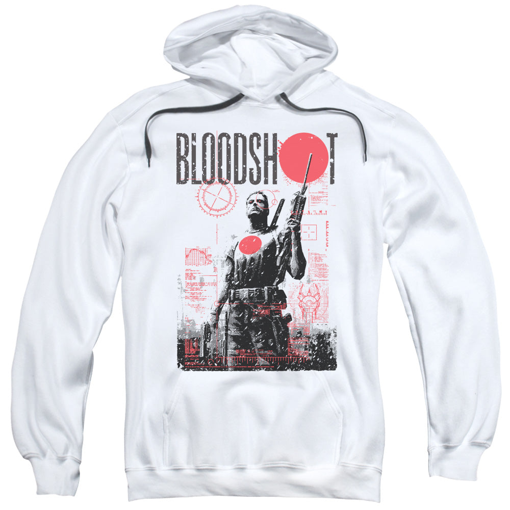 Bloodshot Death By Tech Mens Hoodie White