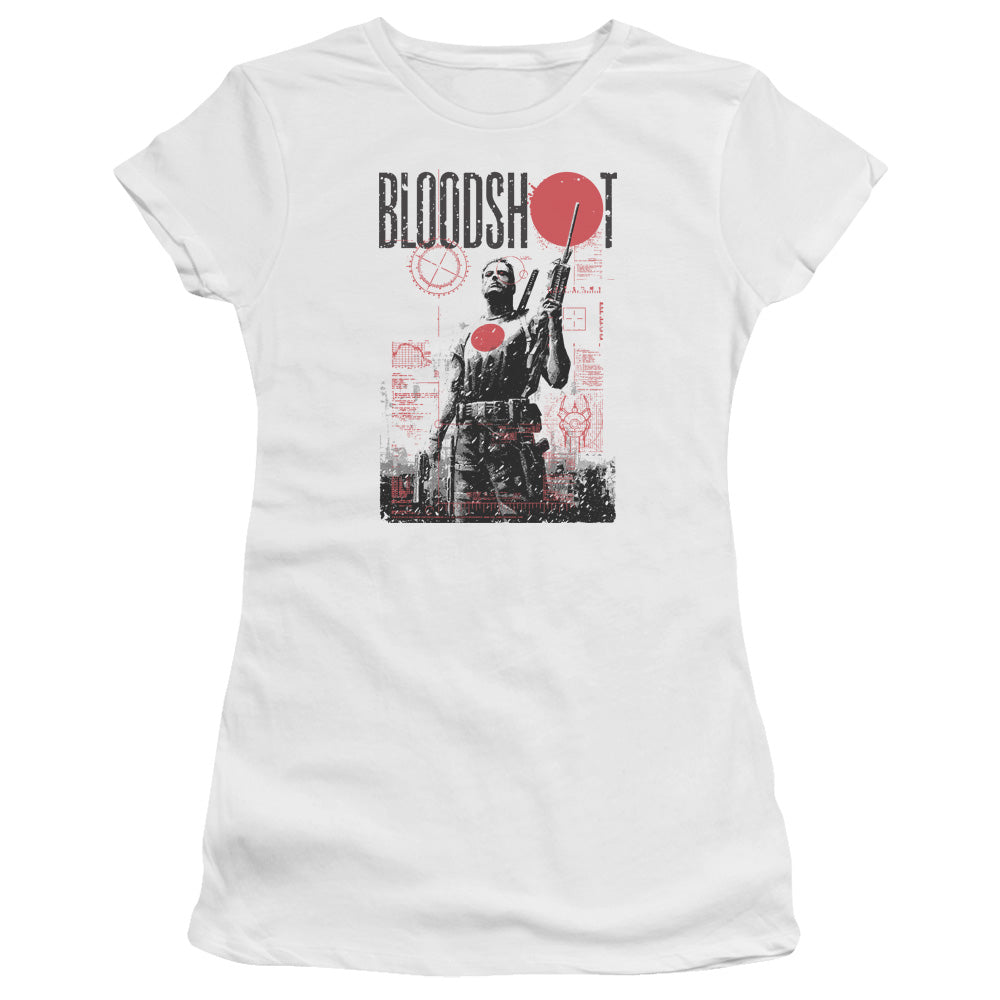 Bloodshot Death By Tech Junior Sheer Cap Sleeve Womens T Shirt White