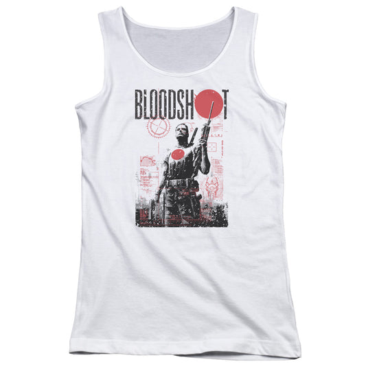 Bloodshot Death By Tech Womens Tank Top Shirt White