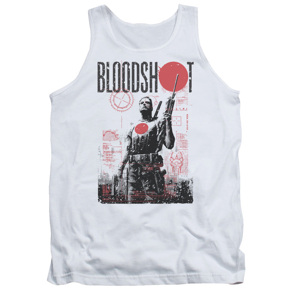 Bloodshot Death By Tech Mens Tank Top Shirt White