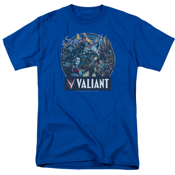 Valiant Comics Ready For Action Mens T Shirt Royal Blue