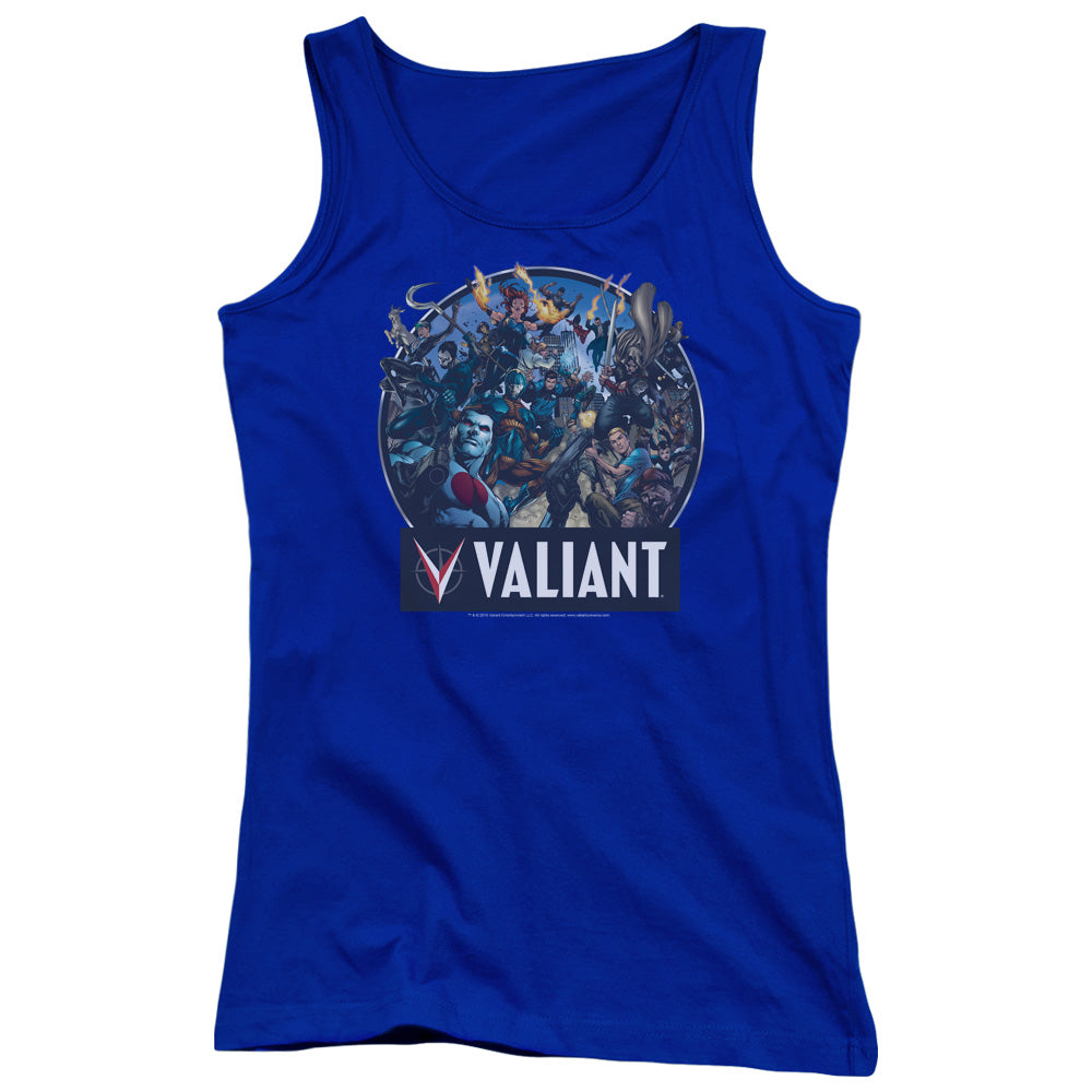 Valiant Ready For Action Womens Tank Top Shirt Royal Blue