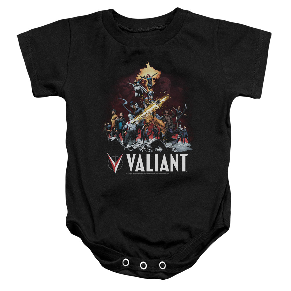 Valiant Fire It Up Infant Baby Snapsuit Black