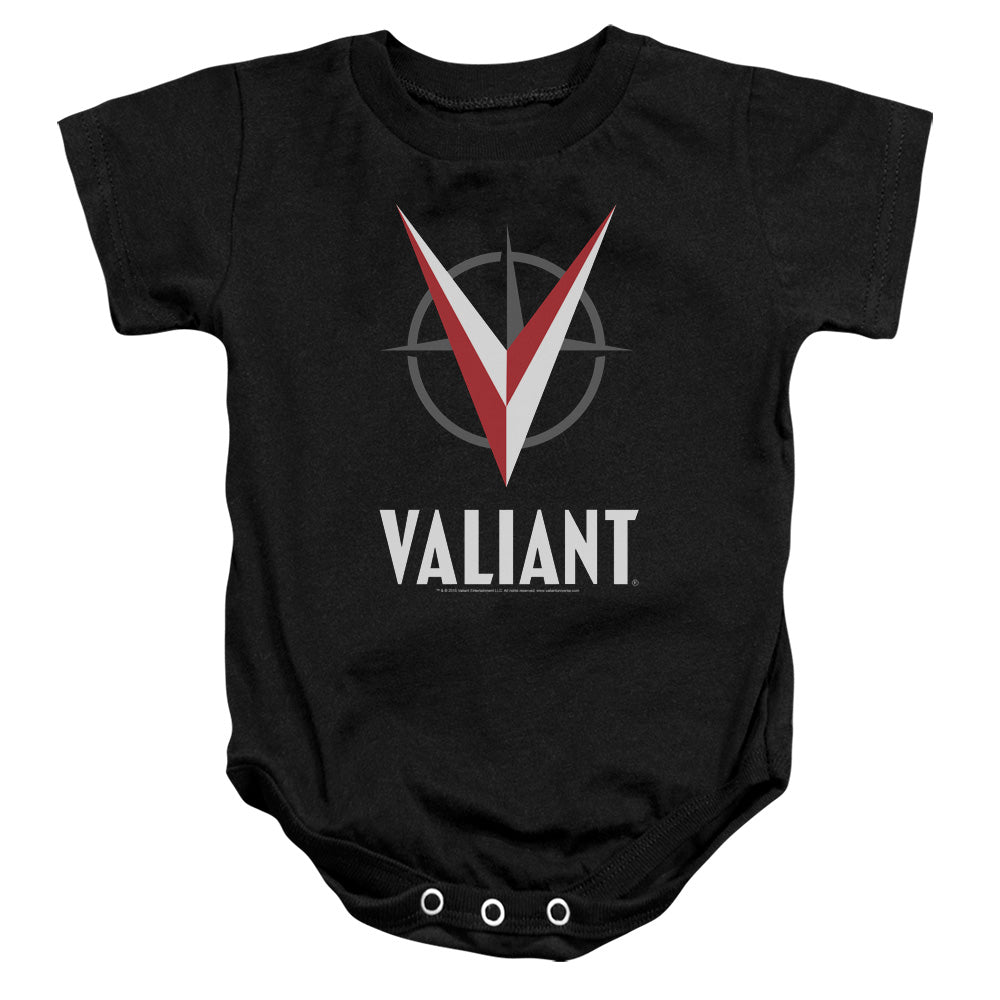 Valiant Logo Infant Baby Snapsuit Black