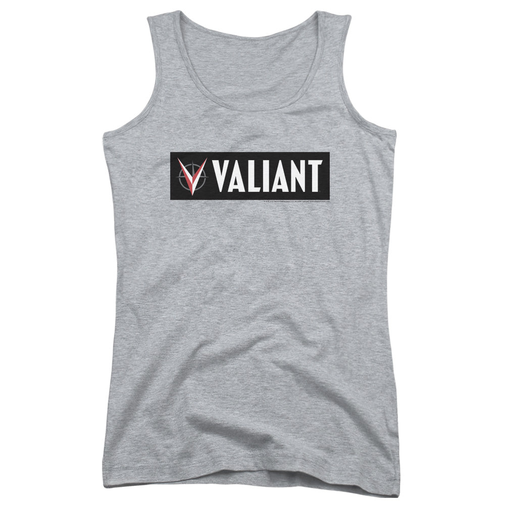 Valiant Horizontal Logo Womens Tank Top Shirt Athletic Heather