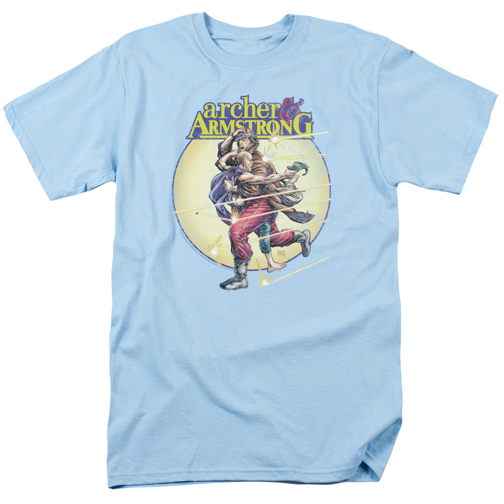 Archer & Armstrong Vintage A & A Mens T Shirt Light Blue