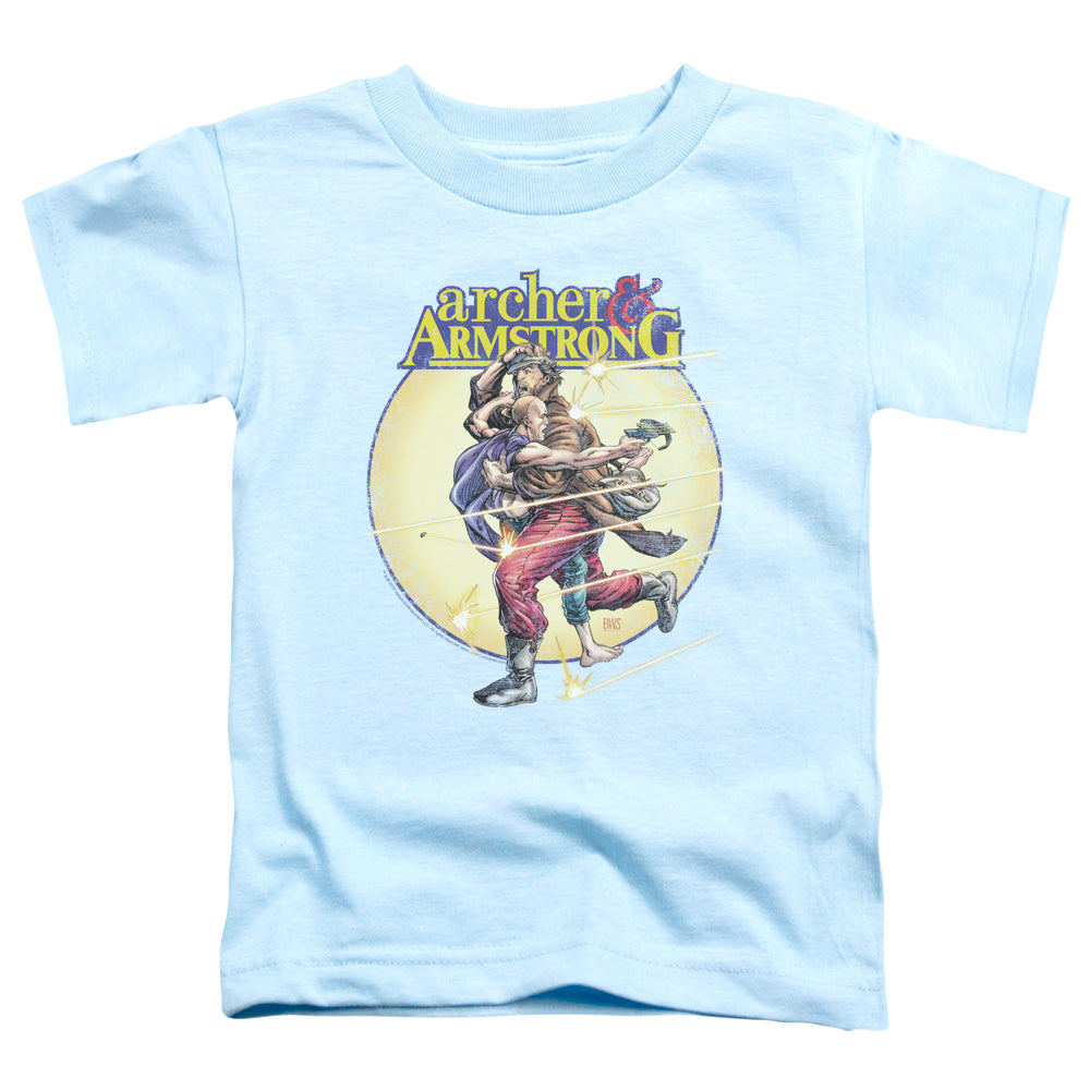 Archer & Armstrong Vintage A & A Toddler Kids Youth T Shirt Light Blue