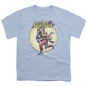 Archer & Armstrong Vintage A & A Kids Youth T Shirt Light Blue