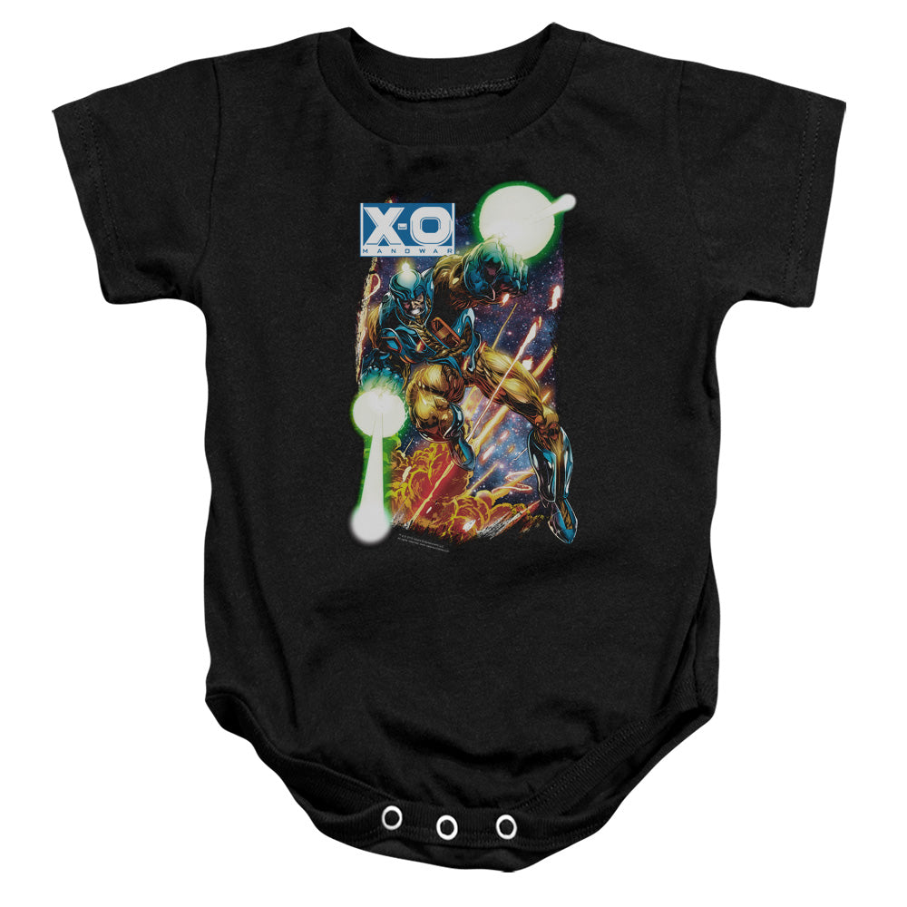 Xo Manowar Vintage Xo Infant Baby Snapsuit Black