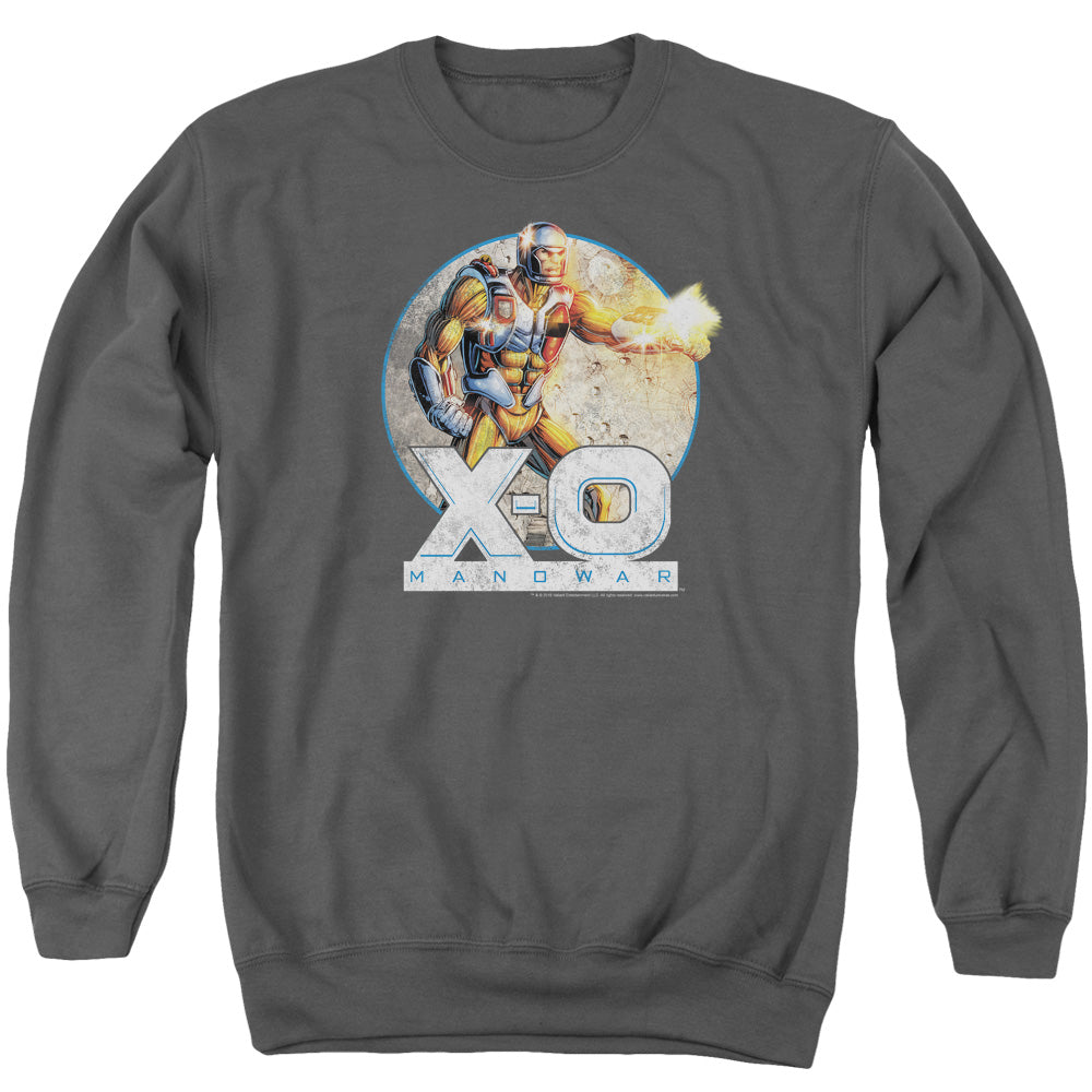 Xo Manowar Vintage Manowar Mens Crewneck Sweatshirt Charcoal