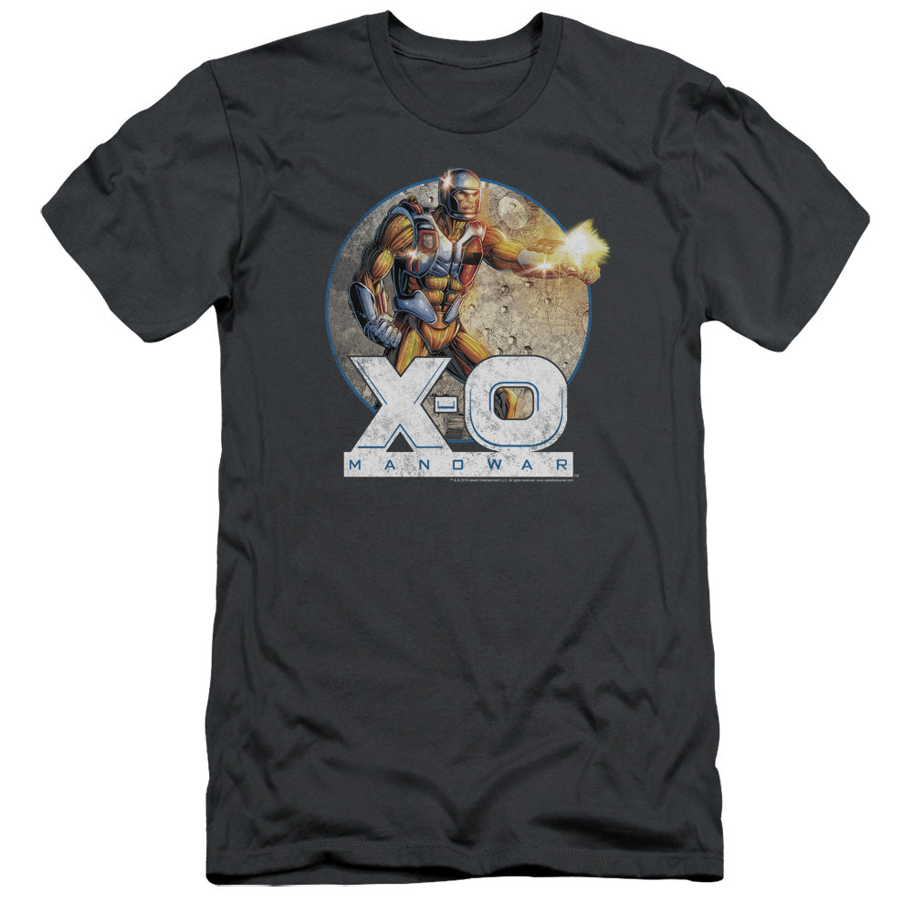 Xo Manowar Vintage Manowar Slim Fit Mens T Shirt Charcoal