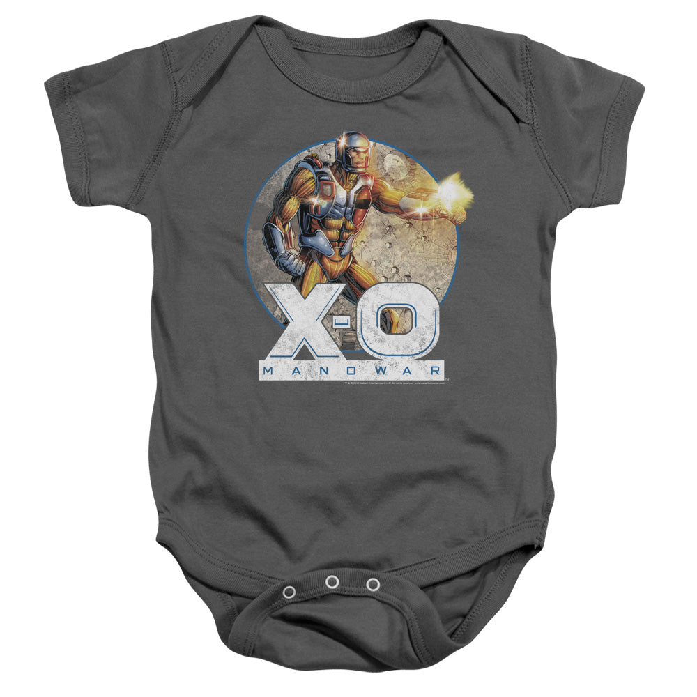 Xo Manowar Vintage Manowar Infant Baby Snapsuit Charcoal