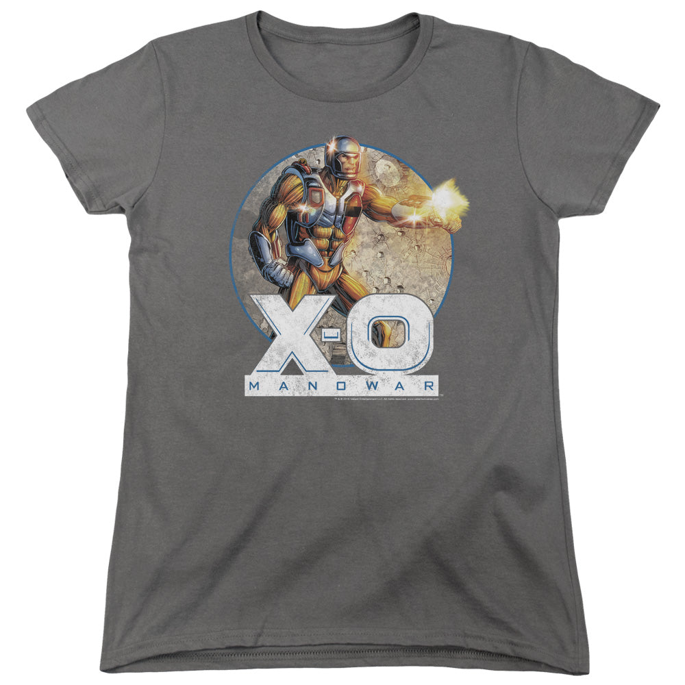 Xo Manowar Vintage Manowar Womens T Shirt Charcoal