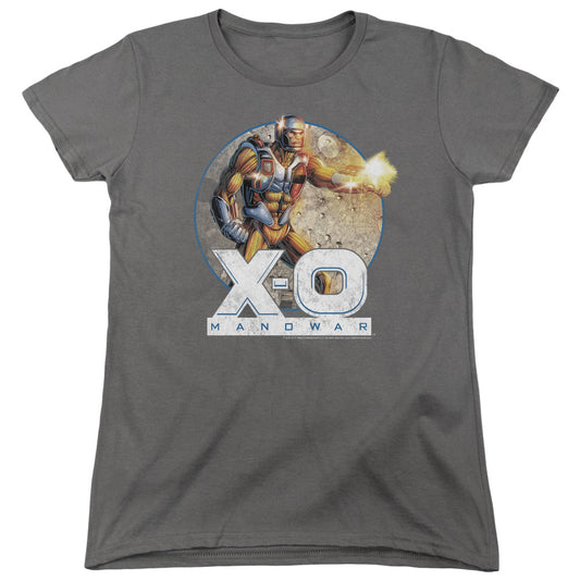 Xo Manowar Vintage Manowar Womens T Shirt Charcoal