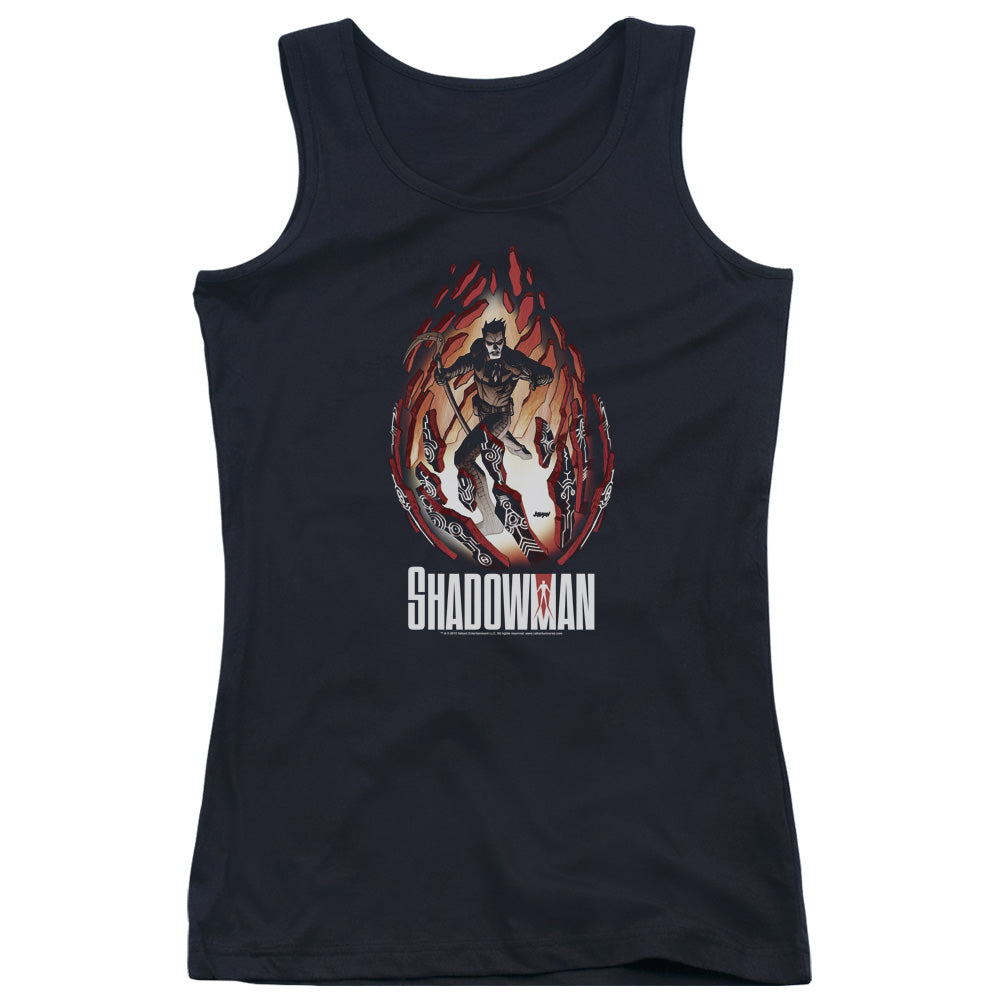 Shadowman Burst Womens Tank Top Shirt Black