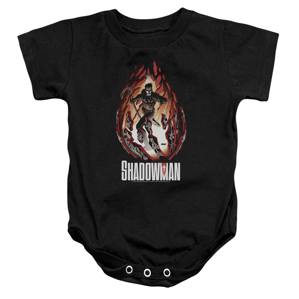 Shadowman Burst Infant Baby Snapsuit Black