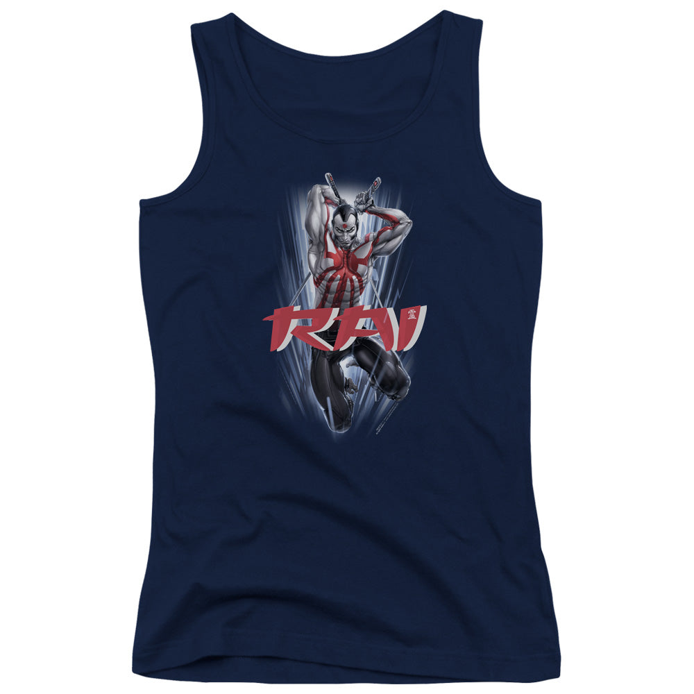 Rai Leap And Slice Womens Tank Top Shirt Navy Blue