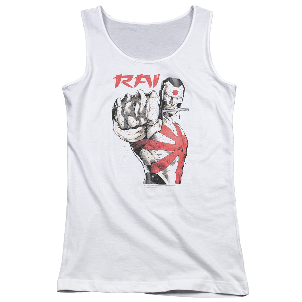 Rai Sword Drawn Womens Tank Top Shirt White