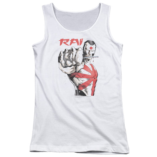 Rai Sword Drawn Womens Tank Top Shirt White