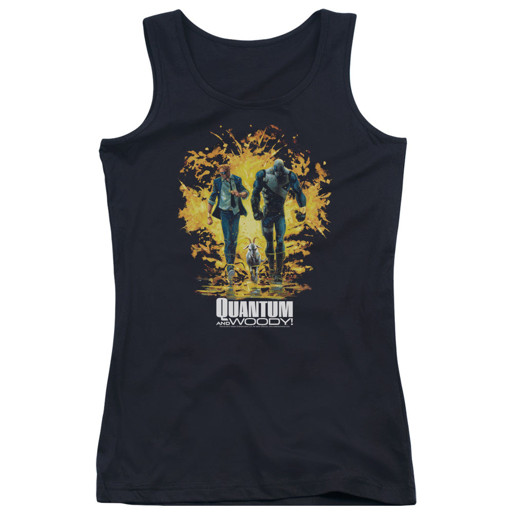 Quantum And Woody Explosion Womens Tank Top Shirt Black