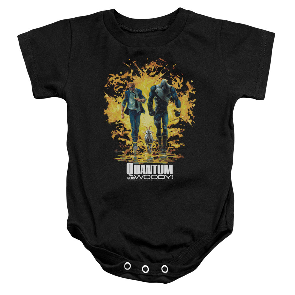 Quantum And Woody Explosion Infant Baby Snapsuit Black