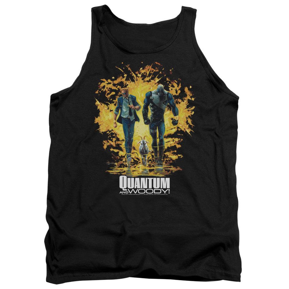 Quantum And Woody Explosion Mens Tank Top Shirt Black