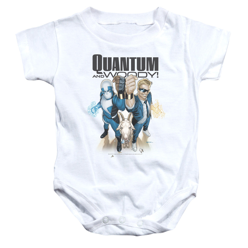 Quantum And Woody Quantum And Woody Infant Baby Snapsuit White