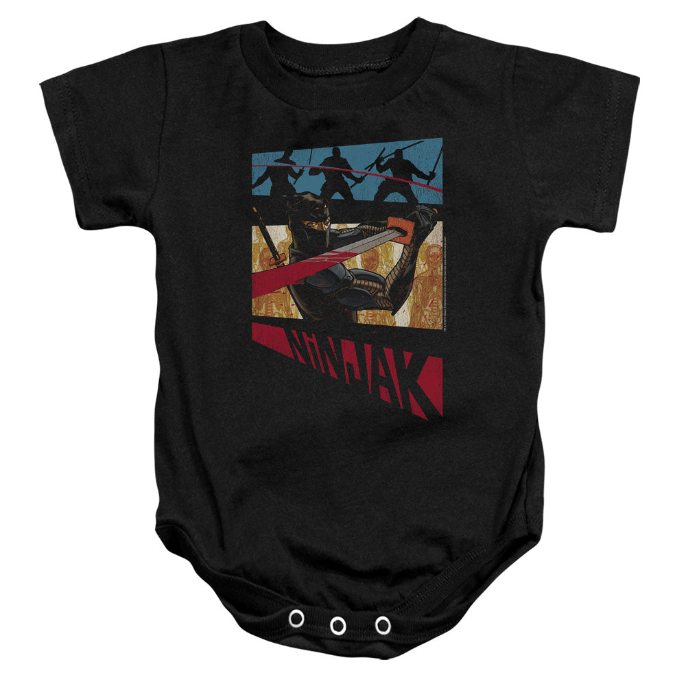 Ninjak Panel Infant Baby Snapsuit Black