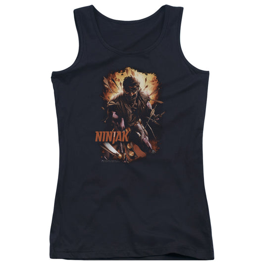 Ninjak Fiery Ninjak Womens Tank Top Shirt Black