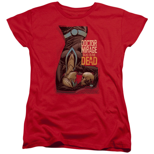 Doctor Mirage Talks To The Dead Womens T Shirt Red