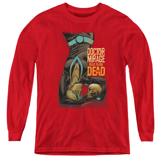 Doctor Mirage Talks To The Dead Long Sleeve Kids Youth T Shirt Red