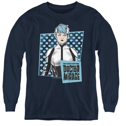 Doctor Mirage Good Doctor Long Sleeve Kids Youth T Shirt Navy Blue