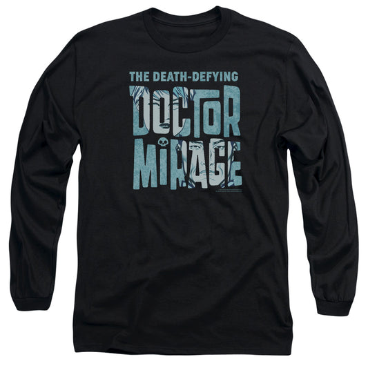 Doctor Mirage Character Logo Mens Long Sleeve Shirt Black