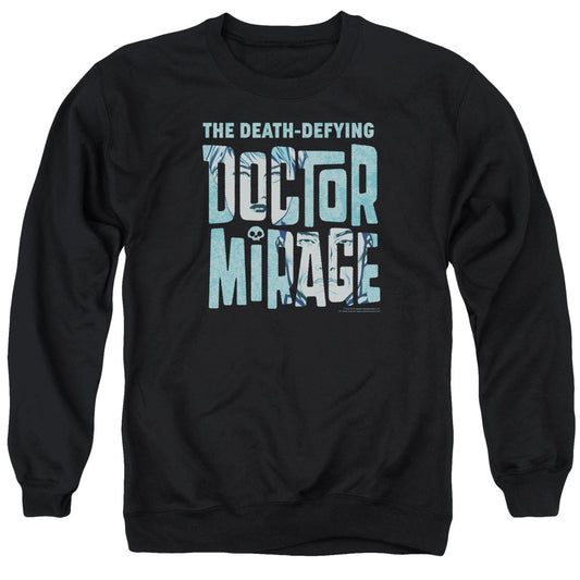 Doctor Mirage Character Logo Mens Crewneck Sweatshirt Black