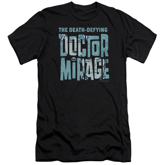 Doctor Mirage Character Logo Premium Bella Canvas Slim Fit Mens T Shirt Black