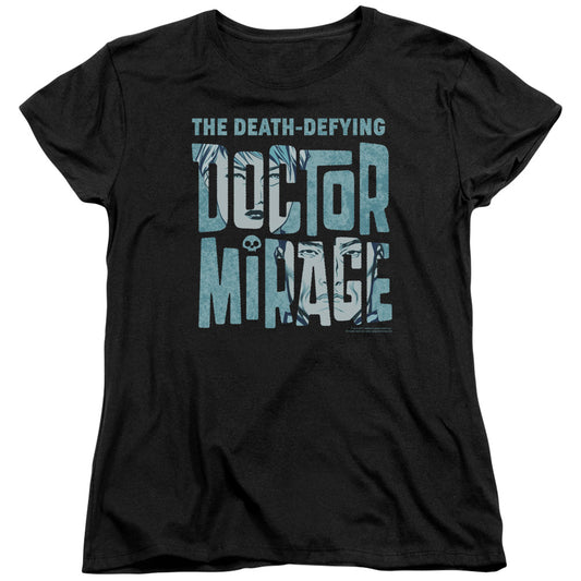 Doctor Mirage Character Logo Womens T Shirt Black