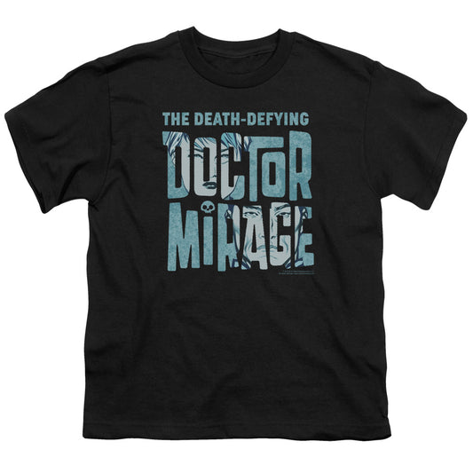 Doctor Mirage Character Logo Kids Youth T Shirt Black