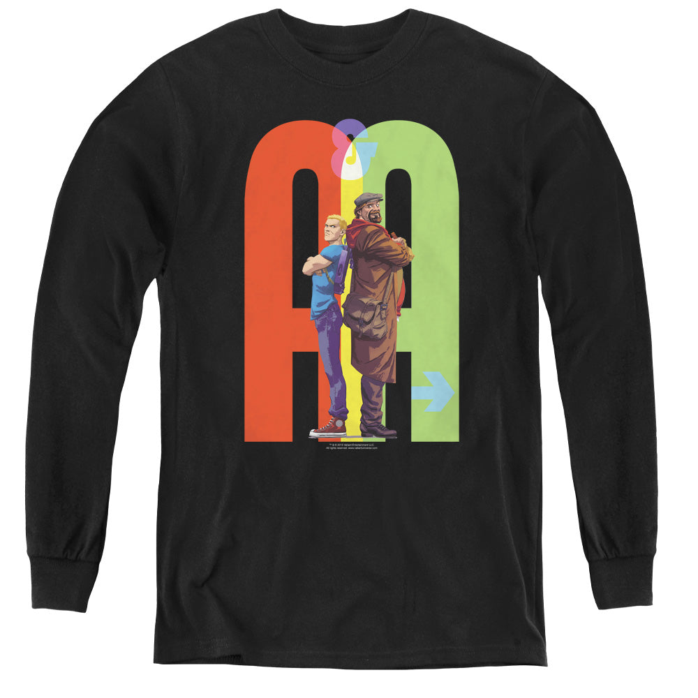 Archer & Armstrong Back To Bak Long Sleeve Kids Youth T Shirt Black